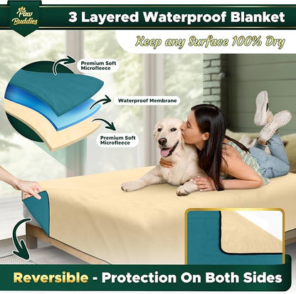 Paw Buddies Waterproof Blanket – 80"x90" Washable Sofa Throw - Image 3