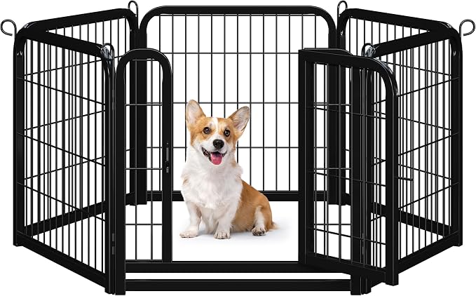 Yaheetech Dog Playpen Outdoor, 24 inch 6 Panels Dog Pen Indoor Heavy Duty Puppy by Yaheetech