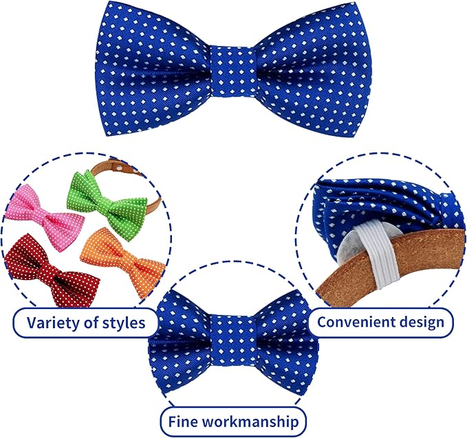 PET SHOW 8 Colors Dot Small Dogs Collar Embellishment Attachment Bow Ties - Image 3