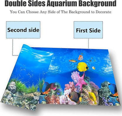 Aquarium Background Poster Water Plants 3D Coral Fish Tank Background Picture - Image 5