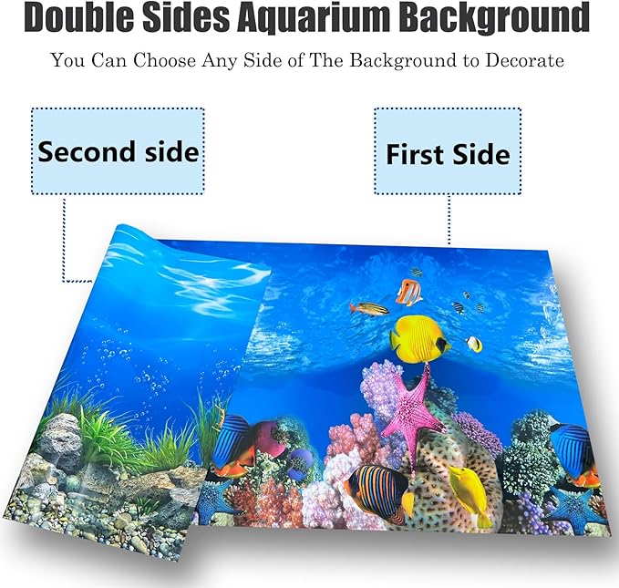 Aquarium Background Poster Water Plants 3D Coral Fish Tank Background Picture - Image 5