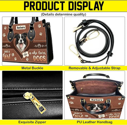Personalized Pet Mom Leather Handbag – Custom Name Dog Cat Photo Purse - Image 3