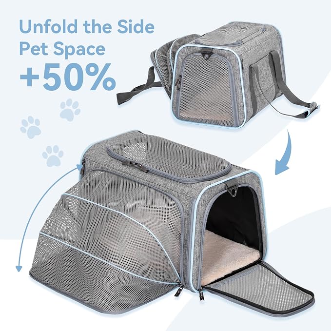 Petsfit Small Cat Carrier Soft Airline Approved Expandable Carrier - Image 4