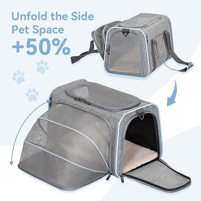Petsfit Expandable Cat Carrier Dog Carriers, Airline Approved Soft-Sided - Image 4