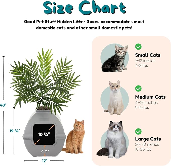 Good Pet Stuff Hidden Litter Box Planter, Decorative Cat Litter Enclosure - Image 7