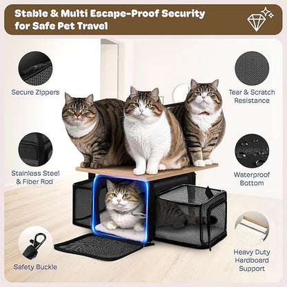Top and 2 Sides Expandable Pet Carrier 17x11x9.5, TSA Airline Approved Small - Image 5