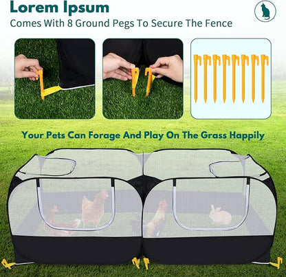 Small Animals Playpen, Pet Cage Tent Large Chicken Run Coop - Image 3