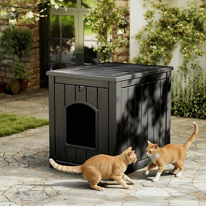 Cat Litter Box Enclosure, Openable Front Door & Raised Floor - Image 9