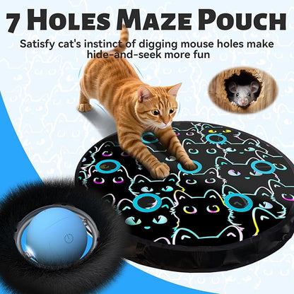 ORSDA Cat Toys, Interactive Fast Rolling Ball in Pouch, Hide and Seek - Image 2
