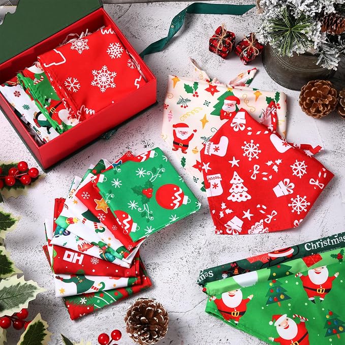 Abbylike 50 Pcs Christmas Dog Bandanas Bulk Xmas Bandanas - Image 5