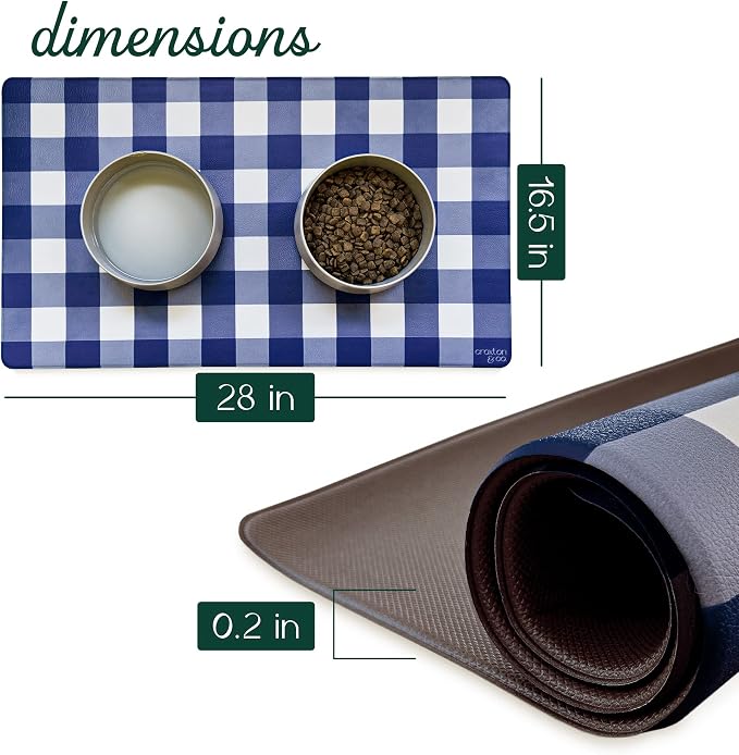CROXTON & CO. Non-Slip Faux Leather Pet Feeding Mat - Image 2