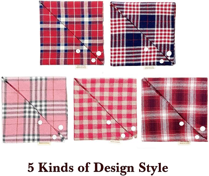 Savier 5PCS Dog Bandanas with Button - Image 5