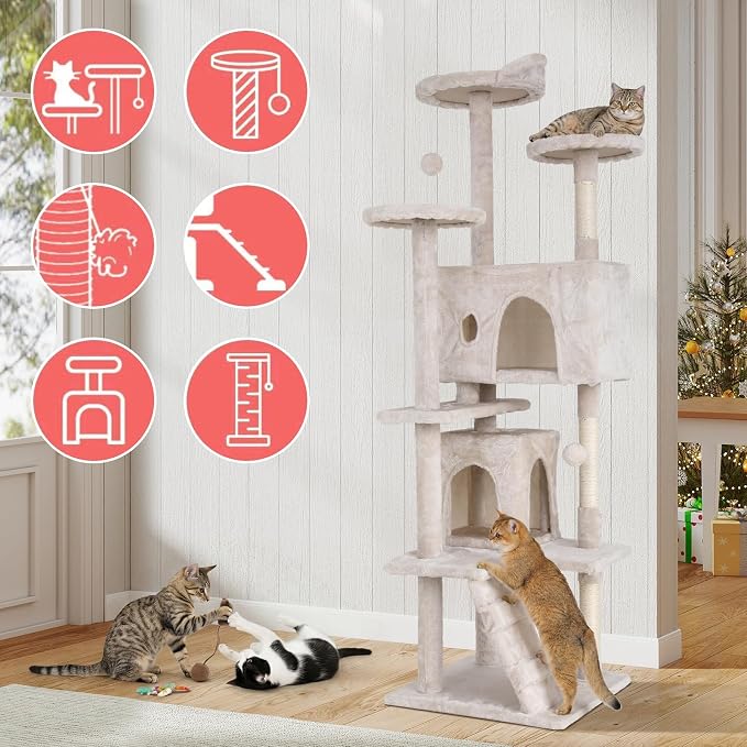 70in Cat Tree Cat Climbing Tower - Image 6