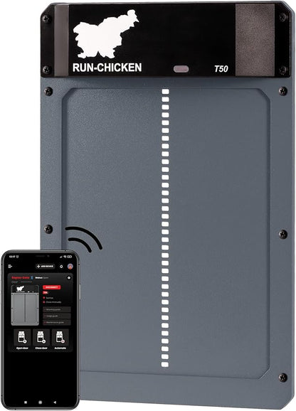 RUN-CHICKEN Door T50 – Automatic Chicken Coop Door Opener, Battery Powered & by RUN-CHICKEN