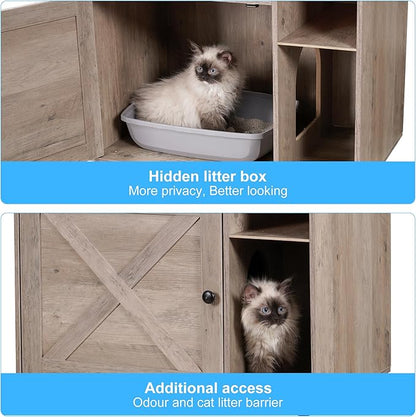 Hey-brother Cat Tree with Litter Box Enclosure, Modern Cat Tower - Image 7