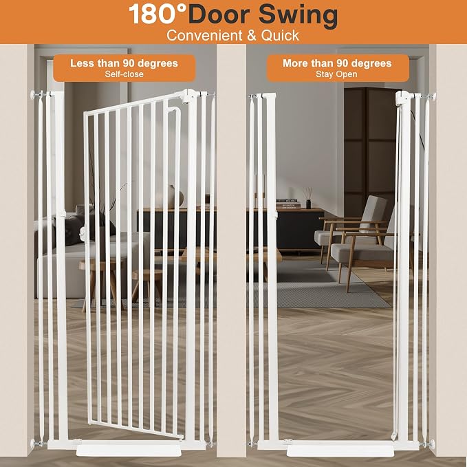 71“ Extra Tall Cat Gate for Doorway: 37.4-41.3” Wide Pet Gate, Auto Close/One - Image 5