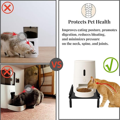 Raised Pet Feeder Stand for Cats & Dogs Neck Health, Metal Holder for Pet - Image 3