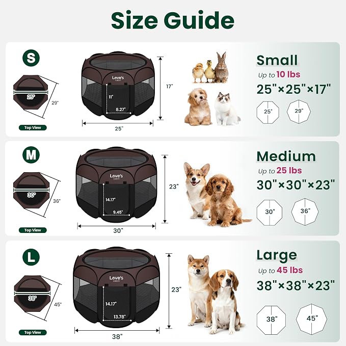 Love's cabin Pet Puppy Dog Playpen, Small Dog Tent Crates Cage Indoor/Outdoor - Image 2