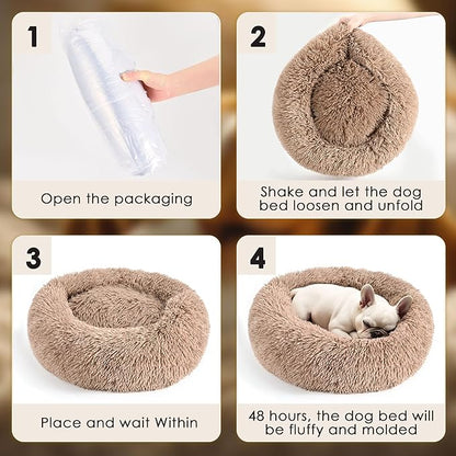 Dogs Bed for Small Dogs, Anti-Anxiety Washable Round Bed - Image 7