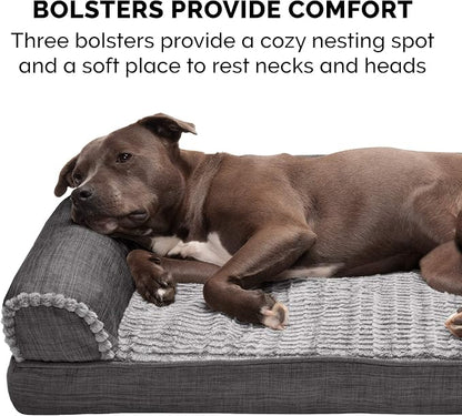 Furhaven Orthopedic Dog Bed for Medium/Small Dogs w/ Removable Bolsters & - Image 11
