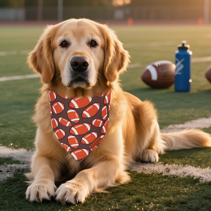 ADOGGYGO Dog Bandanas Boy Girl, Reversible Football Donuts Pet Scarf, Premium - Image 3