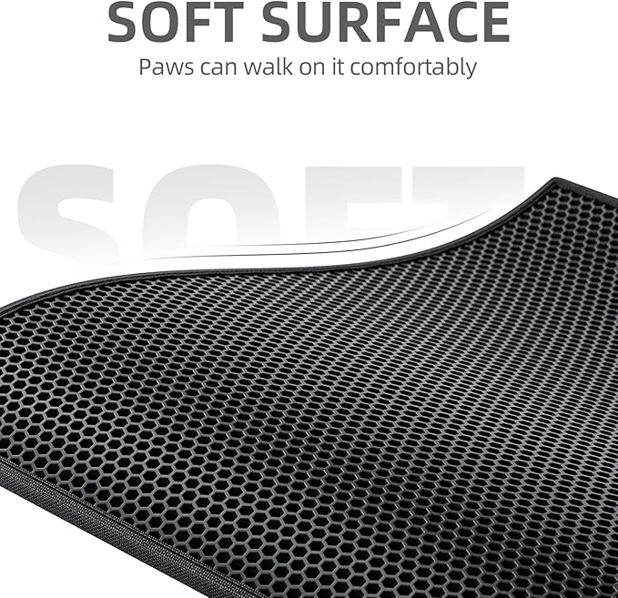 ESTHELLO Cat Litter Mat Large, Cat Litter Trapping Mat, Honeycomb Double Layer - Image 3