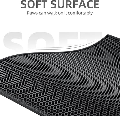 ESTHELLO Cat Litter Mat Large, Cat Litter Trapping Mat, Honeycomb Double Layer - Image 3