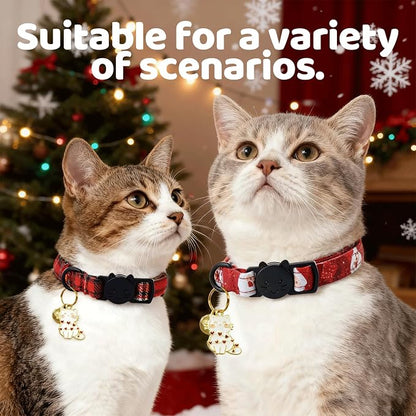Elegant little tail 2 Pack Cat Collar- Christmas Cat Collars Breakaway - Image 4