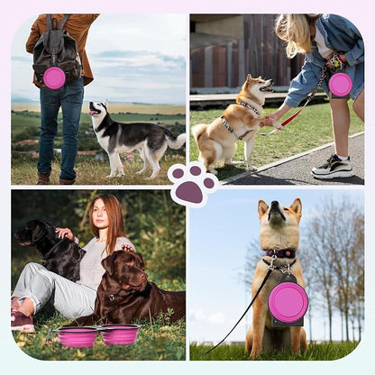 Pawaboo 2-in-1 Collapsible Dog Bowls, Dual Puppy Food and Water Bowls, 180° - Image 7