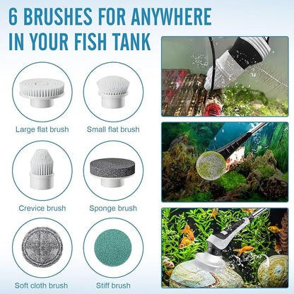 Electric Fish Tank Cleaner, Aquarium Spin Cleaning Brush, IPX8 Waterproof - Image 3