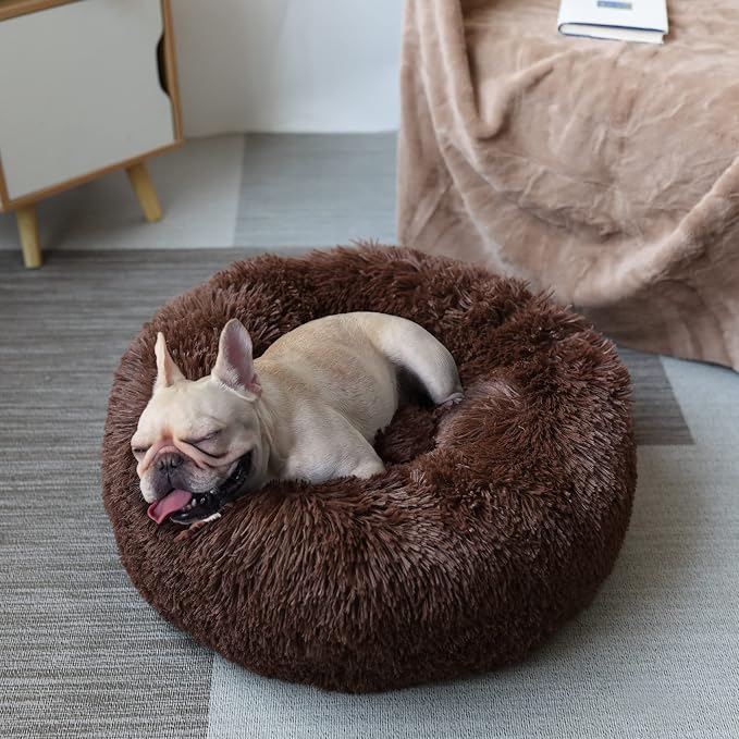 Calming Donut Dogs Beds for Small Dogs Washable, 23inch Plush Round Pet Bed for - Image 5