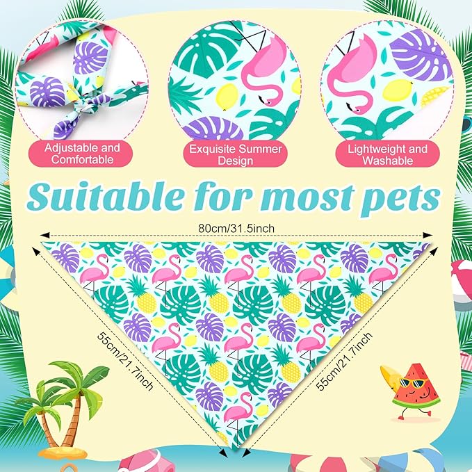 Weewooday 50 Pcs Hawaiian Dog Bandanas Bulk - Image 3