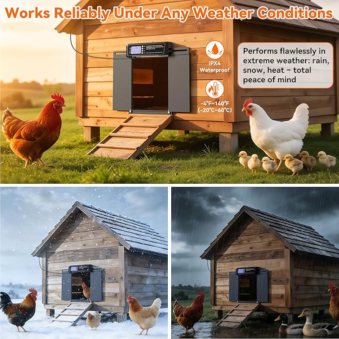 Automatic Chicken Coop Door Large Size, 7W Solar Powered - Image 6