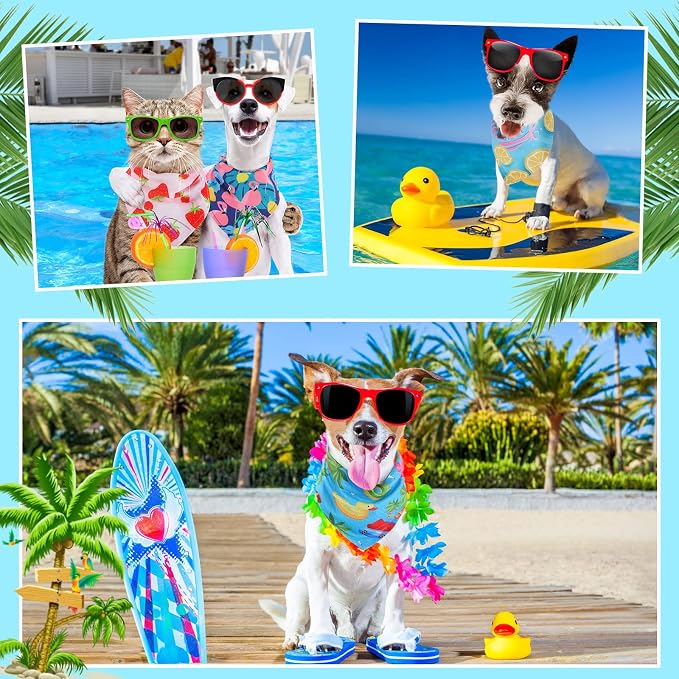 Chunful 100 Pieces Dog Bandanas Bulk Summer Pet Bandanas Pack Triangle Scarf - Image 5