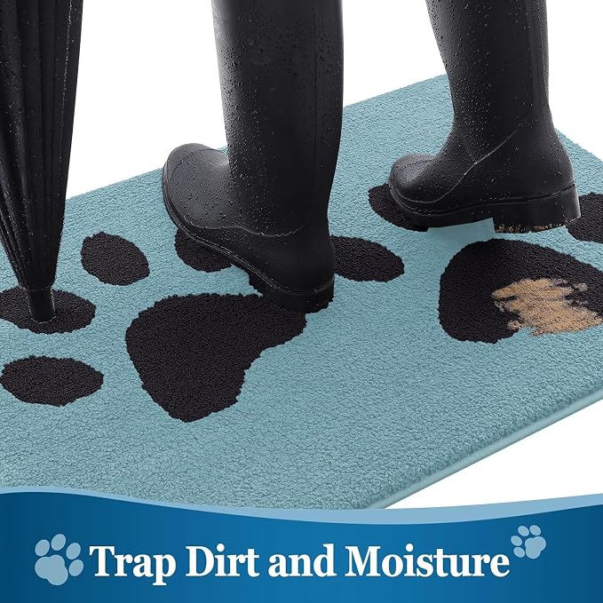 Buganda Dog Door Mat for Muddy Paws, Absorbent Dirt Trapper Washable Indoor - Image 3