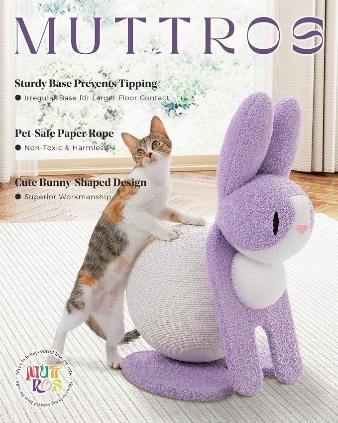 Cute Cat Scratching Post- Bunny Style, Cat Scratcher Toy - Image 6