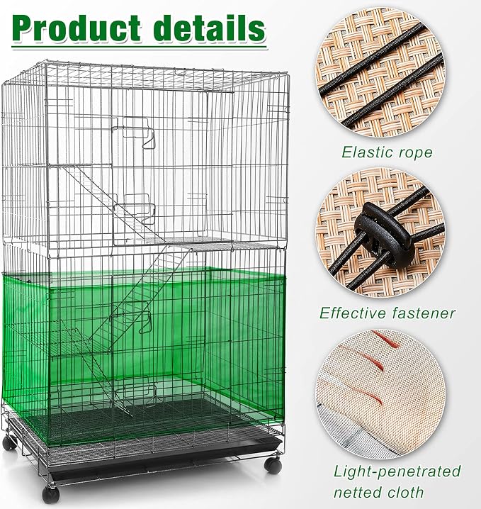 Shappy Large Bird Cage Seed Catcher, Bird Cage Cover Net Skirt Guard, - Image 5