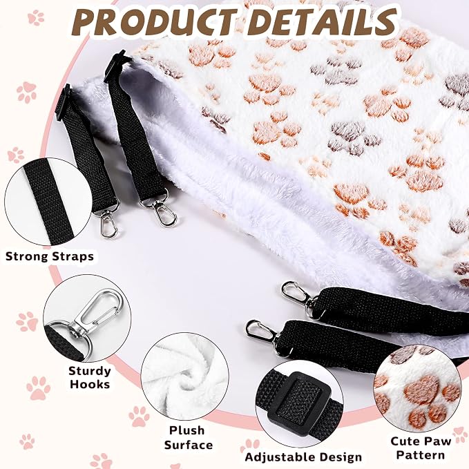 Geelin 4 Pcs Cat Hammock for Cage Hanging Soft Pet Hammock Bed - Image 3