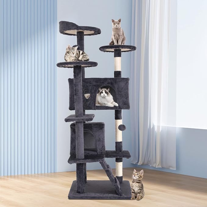 Cat Tree for Indoor Cats, Space Saving Cat Activity Center, Durable Pet Play - Image 7