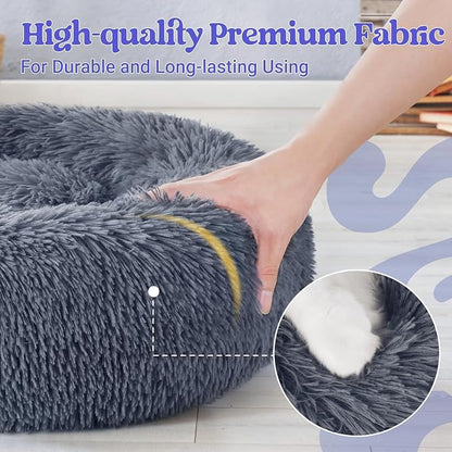 rabbitgoo Dog Bed for Small, 24 inches Machine Washable, Fluffy Donut Pet Bed - Image 6