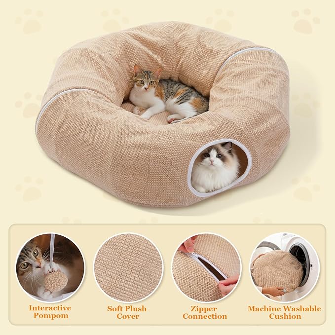 PEQULTI Cat Donut Tunnel with Bed - Image 7
