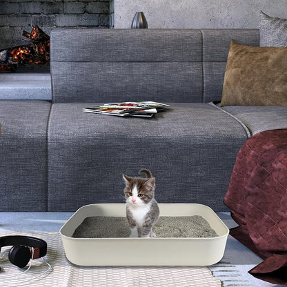 Small Litter Box, Plastic Kitten Litter Box, 13.9 x 9.8 x 3 Inch Open Litter Box - Image 7