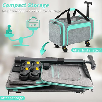 Rolling Pet Carrier with Detachable Wheels - Image 3