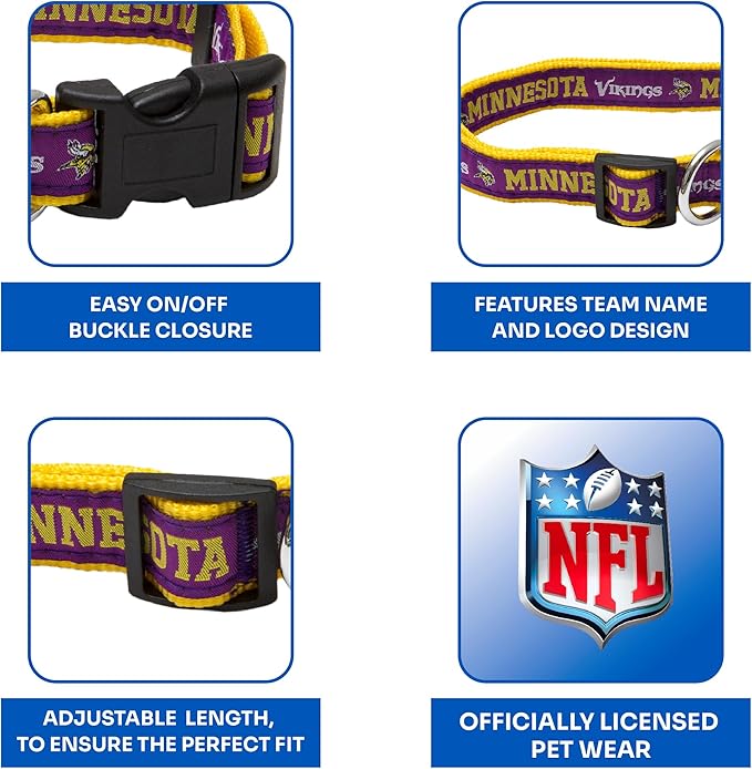 Pets First NFL Minnesota Twins Licensed PET COLLAR, Small - Image 5