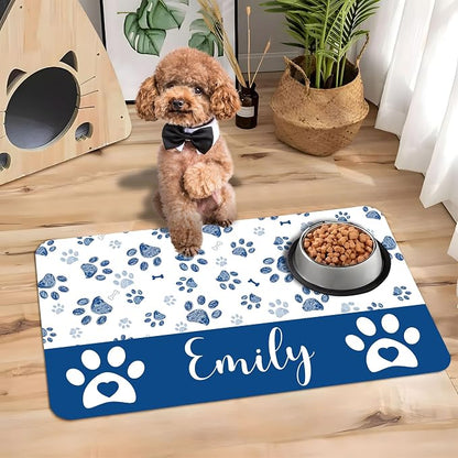 Personalized Dog Cat Mat with Name Photo Custom Placemat Feeding Mats - Image 5