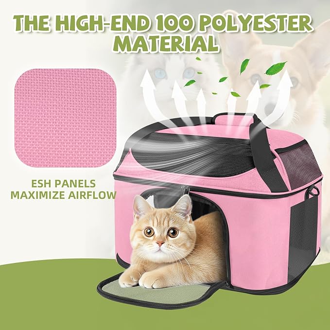 Premium Cat Carrier for Pets Up to 20 Lbs, Cat Travel Bag Soft-Sided Backpack - Image 7