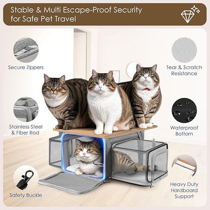 Top and 2 Sides Expandable Cat Carrier 18x13.5x9.5, TSA Airline Approved Dog - Image 5