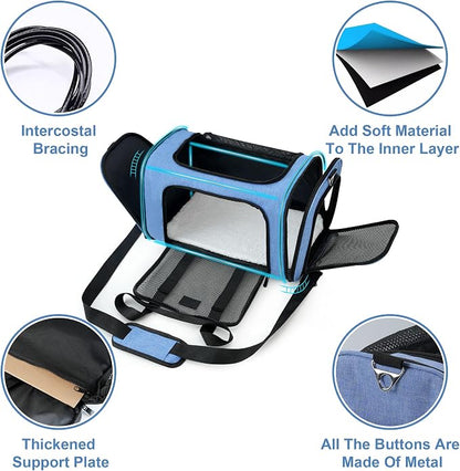 Soundy Large Cat Carrier Dog Carrier Under 25 Lbs, Collapsible Ventilated - Image 3