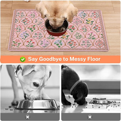 Absorbent Pet Dog Bowl Mat for Food and Water, Pet Cat Food Feeding Mat - Image 3
