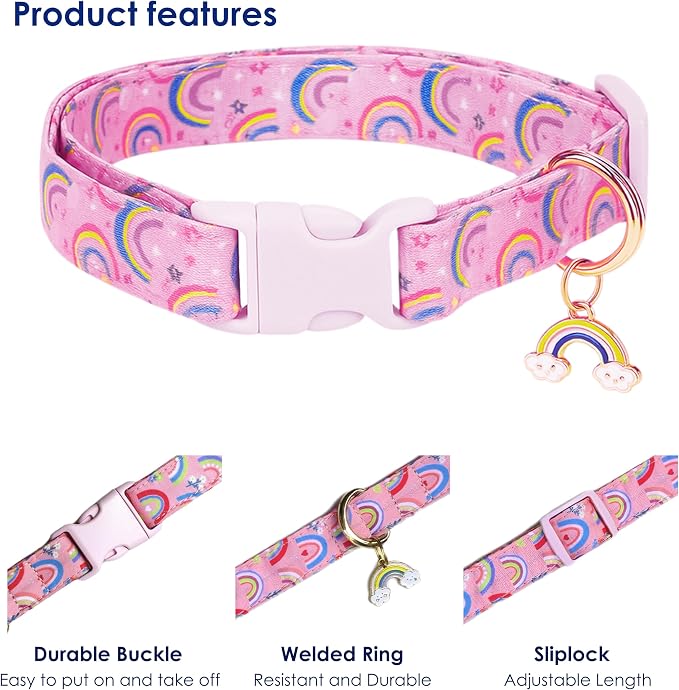 Cute Dog Collar Rainbow Pattern - Image 3